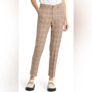 Scotch & Soda Lowry Mid Rise Slim Trousers in Black/Brown Plaid size 27